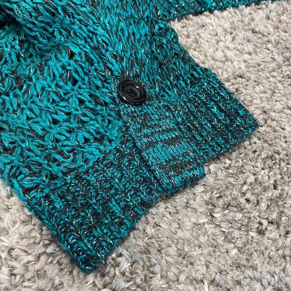 Cato Women Large Short Sleeve Sweater Open Front Roll Tab Decorative Sleeve - Picture 13 of 14